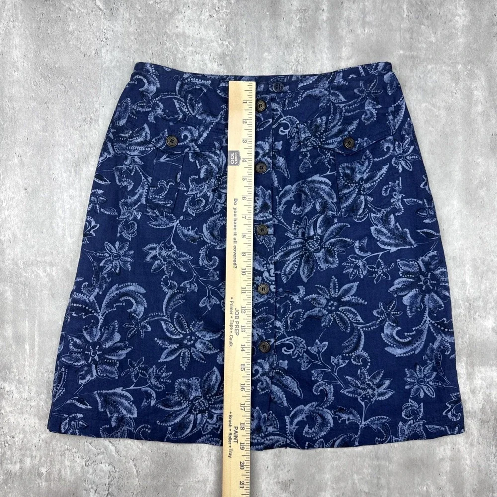 Vintage White‎ Stag Skirt Women's 10 Blue Floral Paisley Western Cottage A-Line